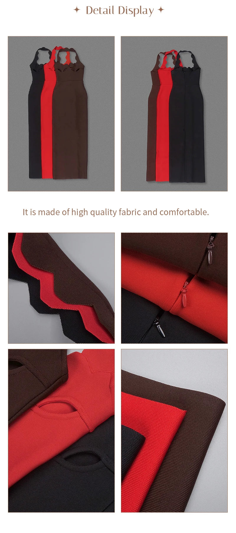 VC Black Halter Elegant Dress For Women 2026 New Summer Evening Party Celebrity Bodycon Long Dress Red Brown Prom Vestido
