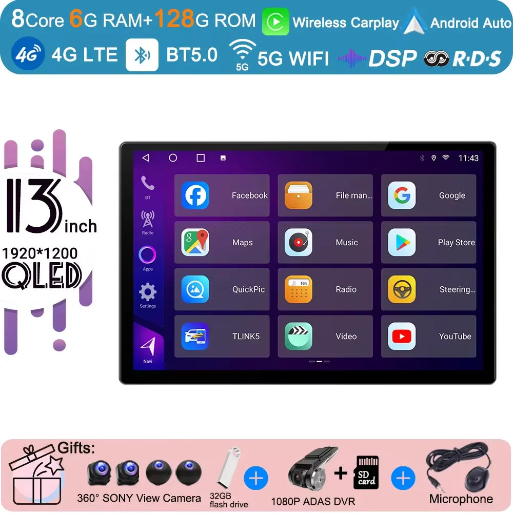 13.3" OLED Android Screen for Honda Accord 10th Gen (2018–2021) — CarPlay, Android Auto, GPS Navigation