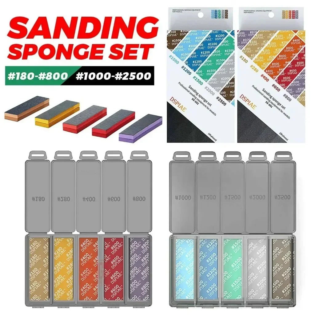 DSPIAE Sponge Sandpaper SS-S01 SS-S02 For Gundam Model Making Sanding Tool #180~#2500 Sanding Equipment For Modeler DIY Hobby