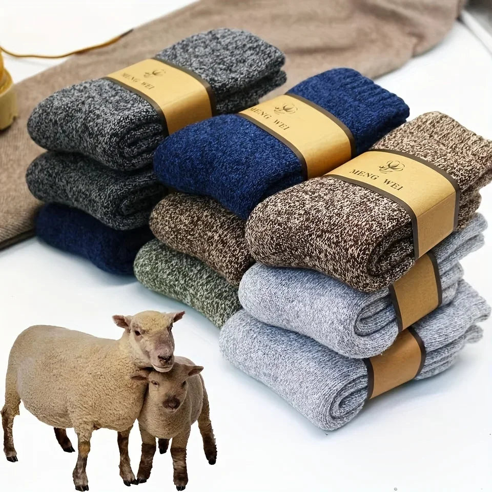 Men's Thick Terry Crew Socks, 3 or 5 Pairs