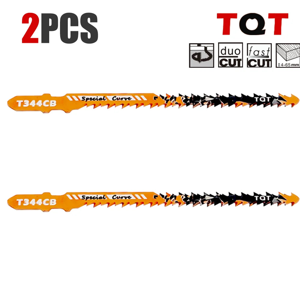 Double-Sided Jigsaw Blades 10/9Tpi T344Cb for Efficient Curved Cutting, Wood & Plastic Saber Saw Blades Set for DIY & Carpenters