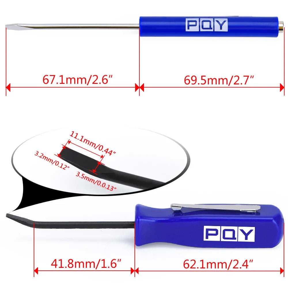 Mini Pocket Clips Screwdriver Strong Magnetic Slotted + Pocket Pry Bar Short Angled Operating Handy Tool 4-Sided Grip