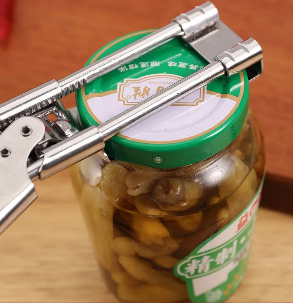 New Adjustable Stainless Steel Can Opener Rotating Non-slip Bottle Opener Twist Multifunctional Manual Can Opener Kitchen Tool