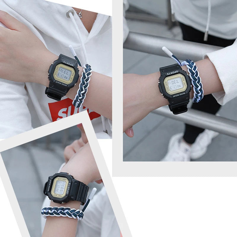 YIKAZE Square Digital Watch – LED Sports Watch for Men, Women & Kids