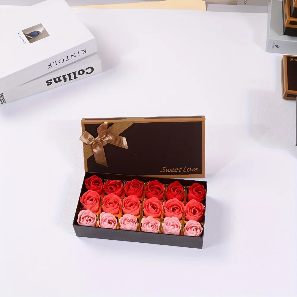 18pcs Elegant Rose Soap Gift Set，Bridal Shower & Favors Suitable for Weddings, Birthdays, Valentines, Christmas