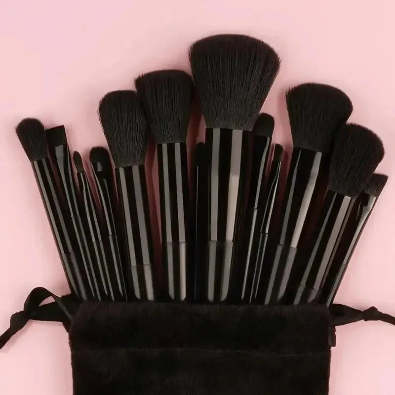 13-Piece Fluffy Makeup Brush Set for Face & Eyes