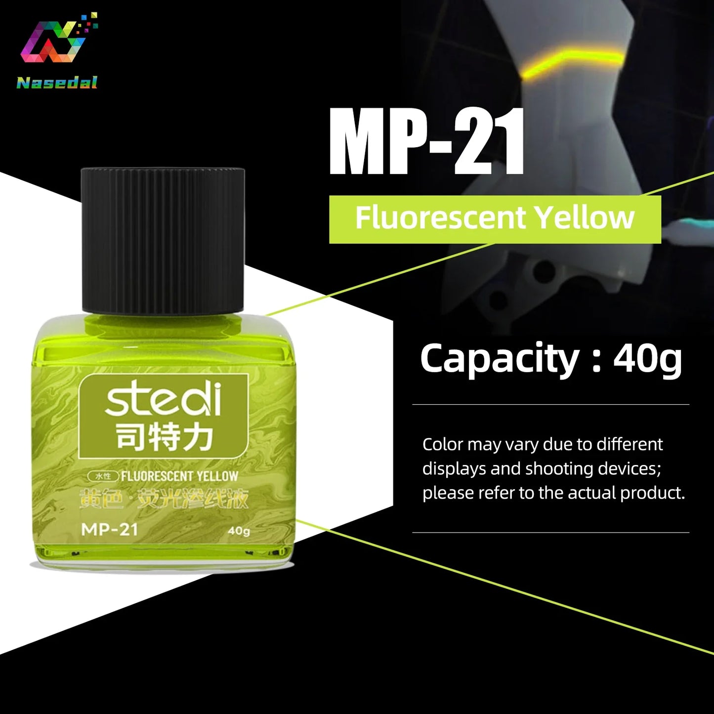 Stedi MP-20~29 40g Water-based Fluorescent Panel Liner Paint for Gundam Model Building Fluorescent Ink Panel Line Accent Color