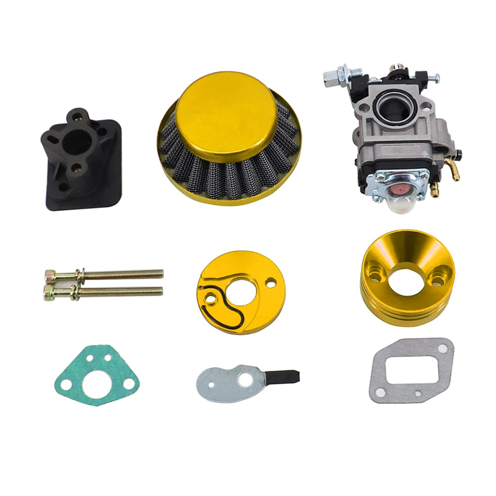 15mm 40-5 Brush Cutter Carburetor Kit Air Filter Adapter Plate Set Fit For 2 Stroke 43cc 47cc 49cc Gas Grass Trimmer Parts