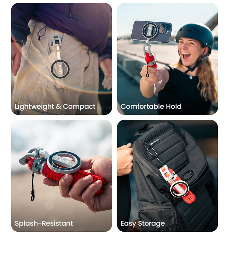 JOBY PZ01 Flexible Phone Tripod Aluminum Alloy Magsafe Adapter Ring Magnet Mini Octopus Tripods for iPhone Travel Vlog Tiktok
