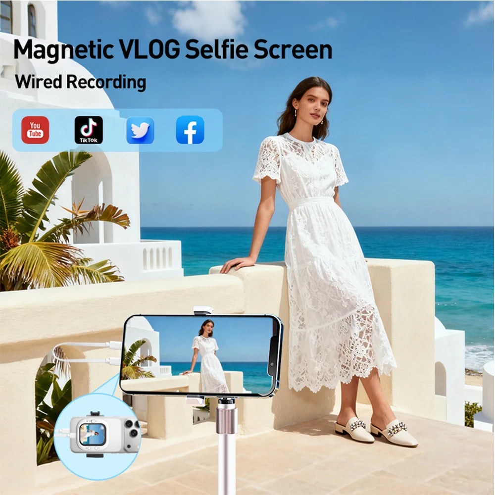 Phone Vlog Selfie Monitor Screen Phone Holder Clip Mount Rear Camera Selfies Vlogging Live Selfie Screen Compatible FOR iPhone