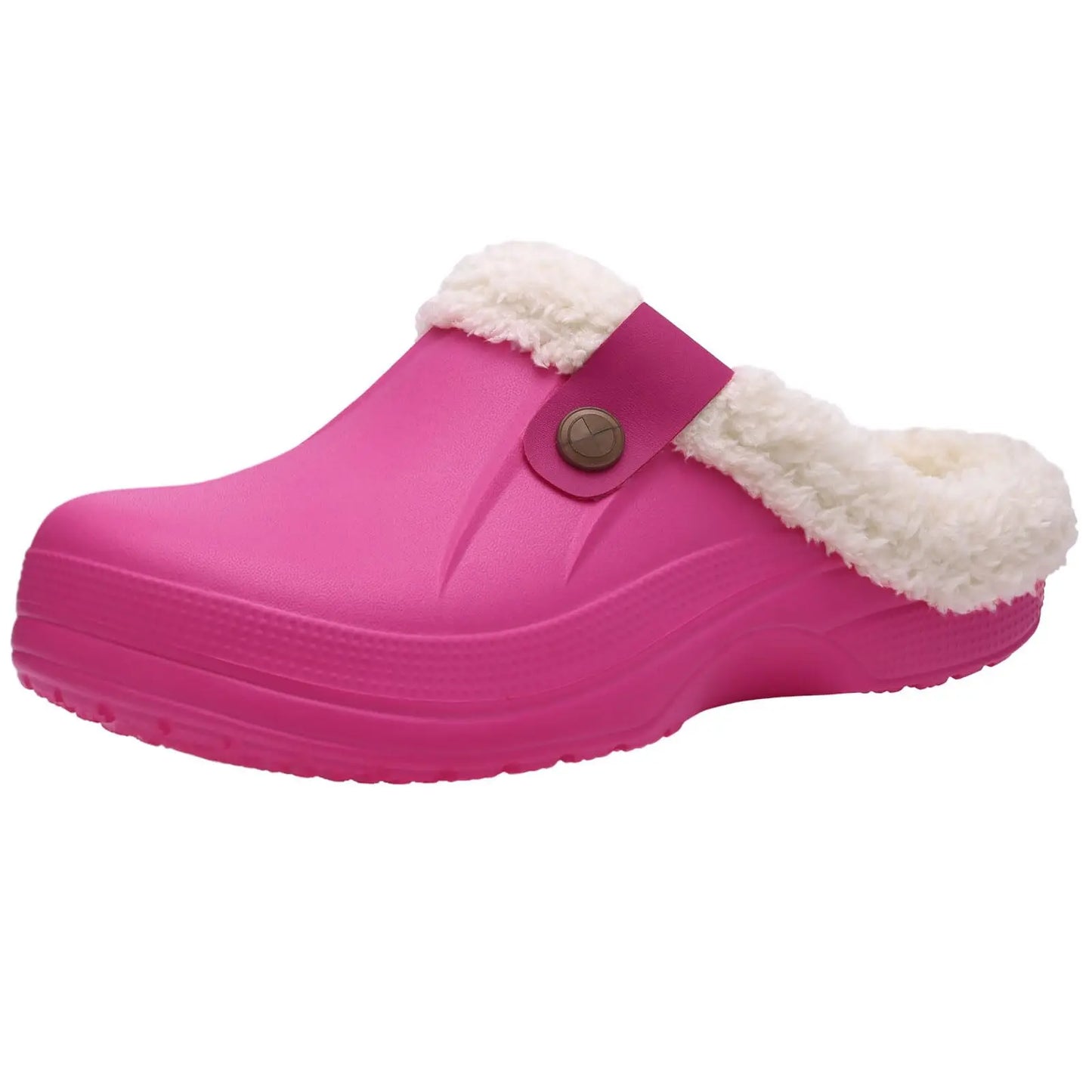 Kidmi Classic Fur Shoes For Men Women Lined Clogs Waterproof Shoes Winter Fuzzy Slippers for Women Men Indoor and Outdoor Shoes