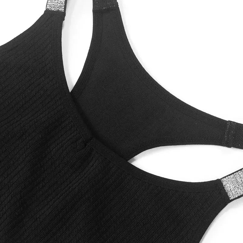 Sexy Sports Bras Fitness Women Underwear Yoga Crop Tank Top Ribbed Backless Lingerie Bras Comfortable Push Up Bralette Chic Vest