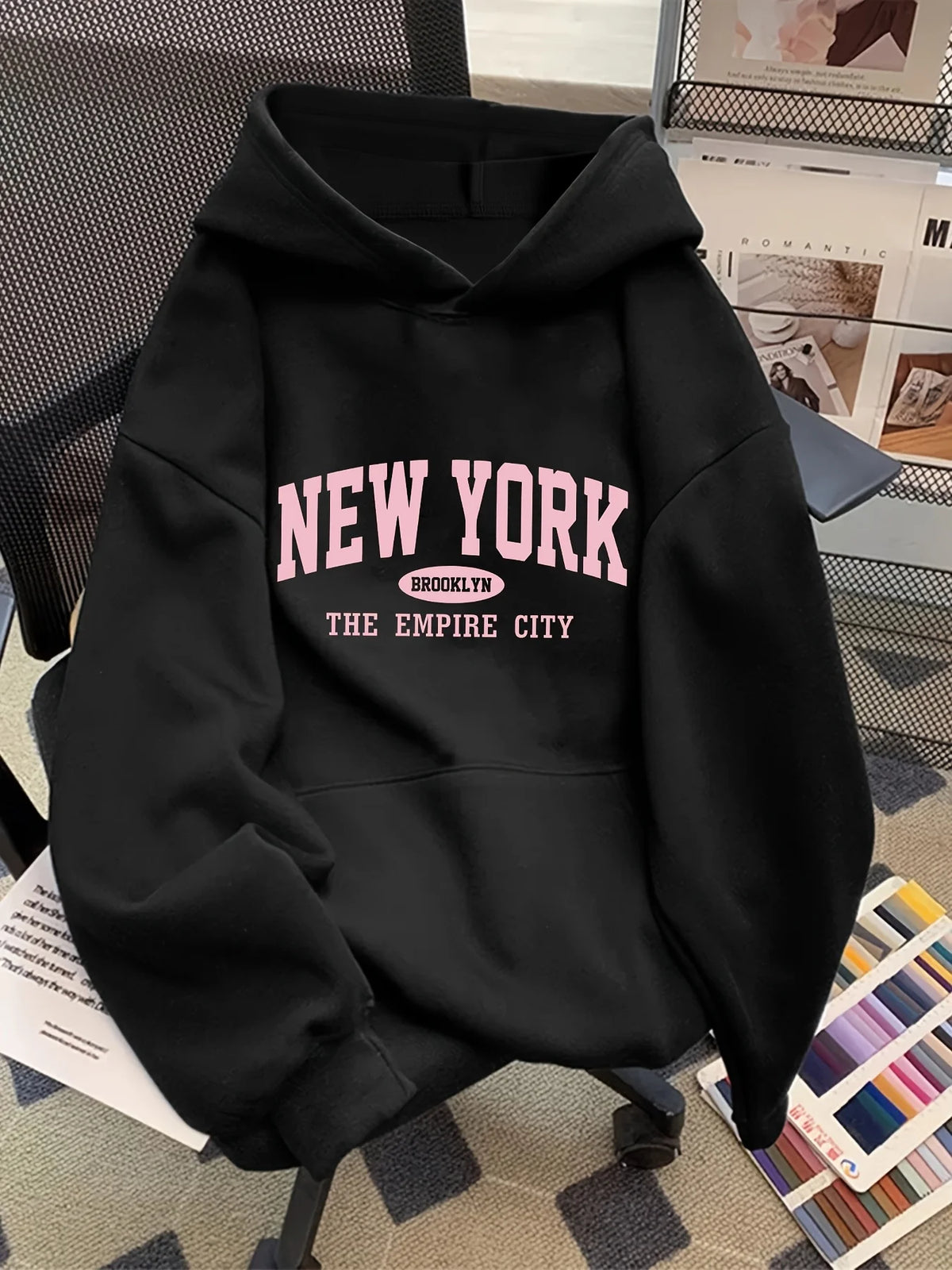 Women's Letter Print Hoodie with Pockets