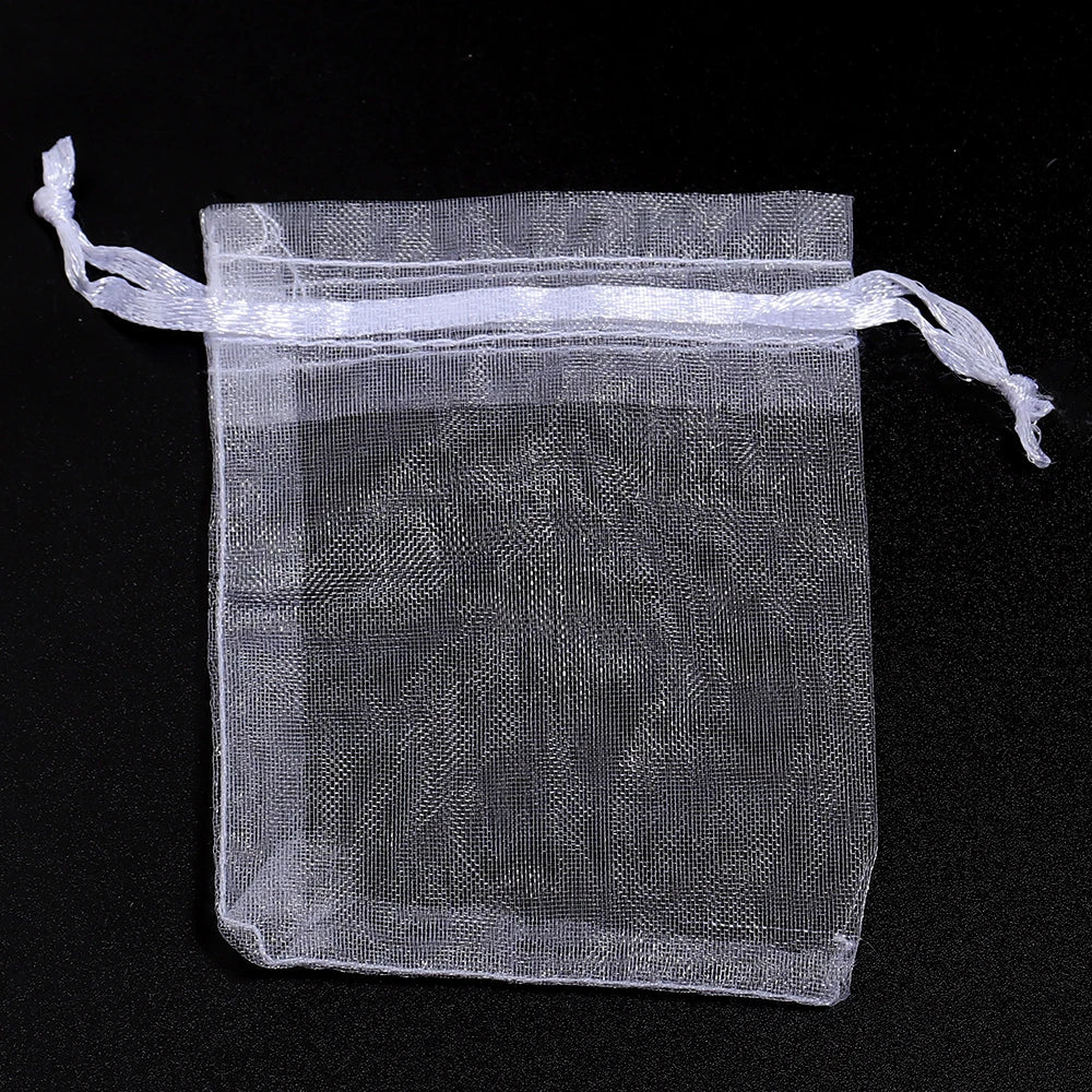 10pcs Organza Gift Bags – Sheer Tulle Mesh Pouches for Wedding Favors, Candy, Jewelry & Party Packaging | Solid Color