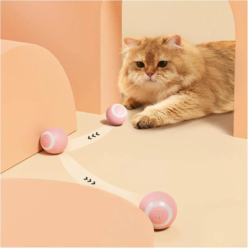 Smart Electric Rolling Cat Toy Ball – USB Rechargeable Automatic Interactive Teaser | Moving Bouncing Ball for Cats