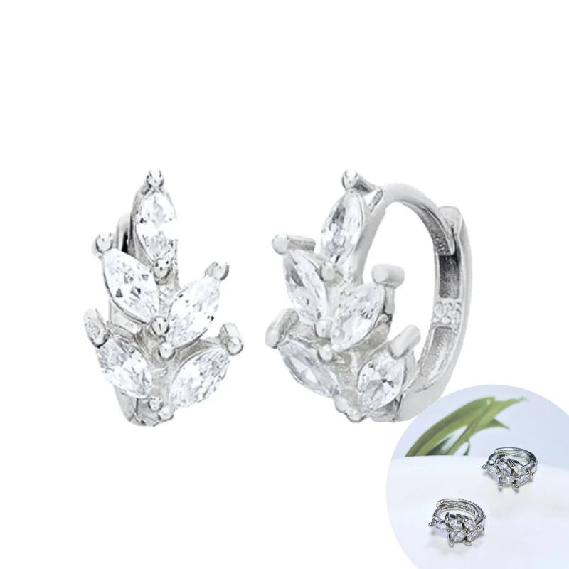 925 Sterling Silver Tassel Hoop Earrings for Women - White Zircon