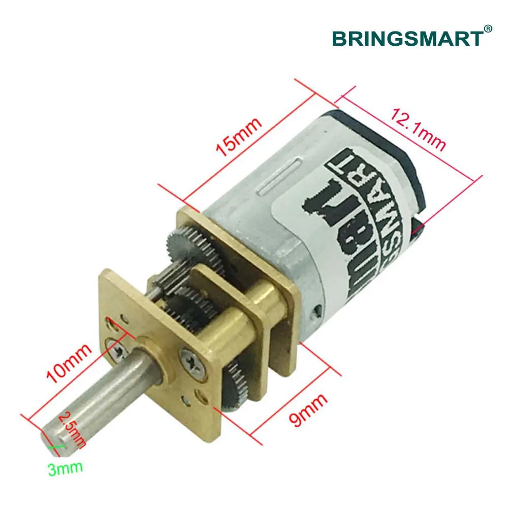 BringSmart  N20 15-1500rpm Micro DC Gear Motor  3V 6V Micro Motor Monitoring Equipment+Robot Motor Door Lock 12V Gear Motor