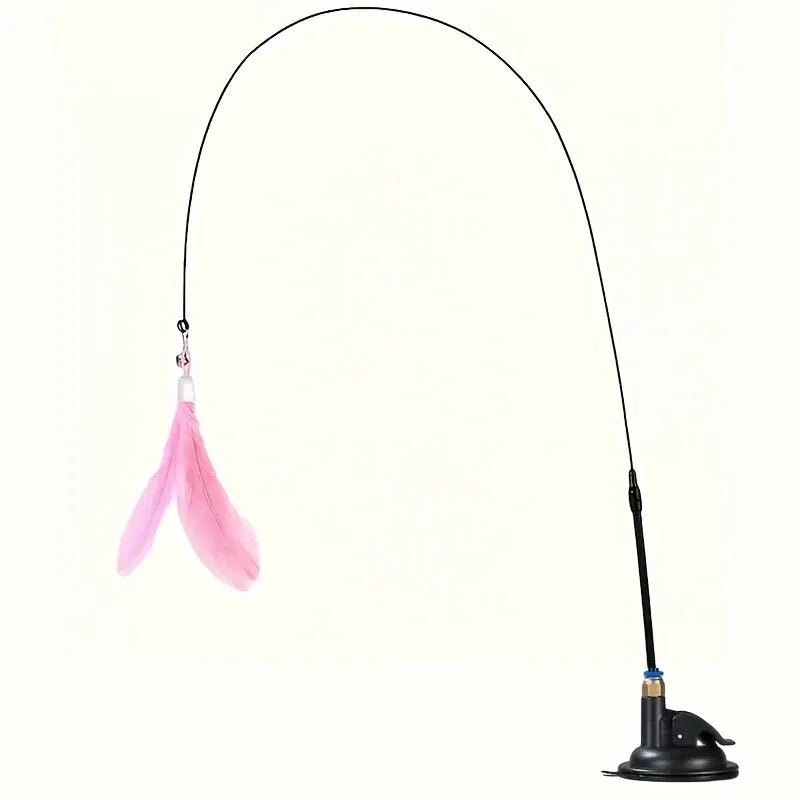 Cat Teaser Wand with Bell & Feather - Suction Cup Play Pole – photo 10