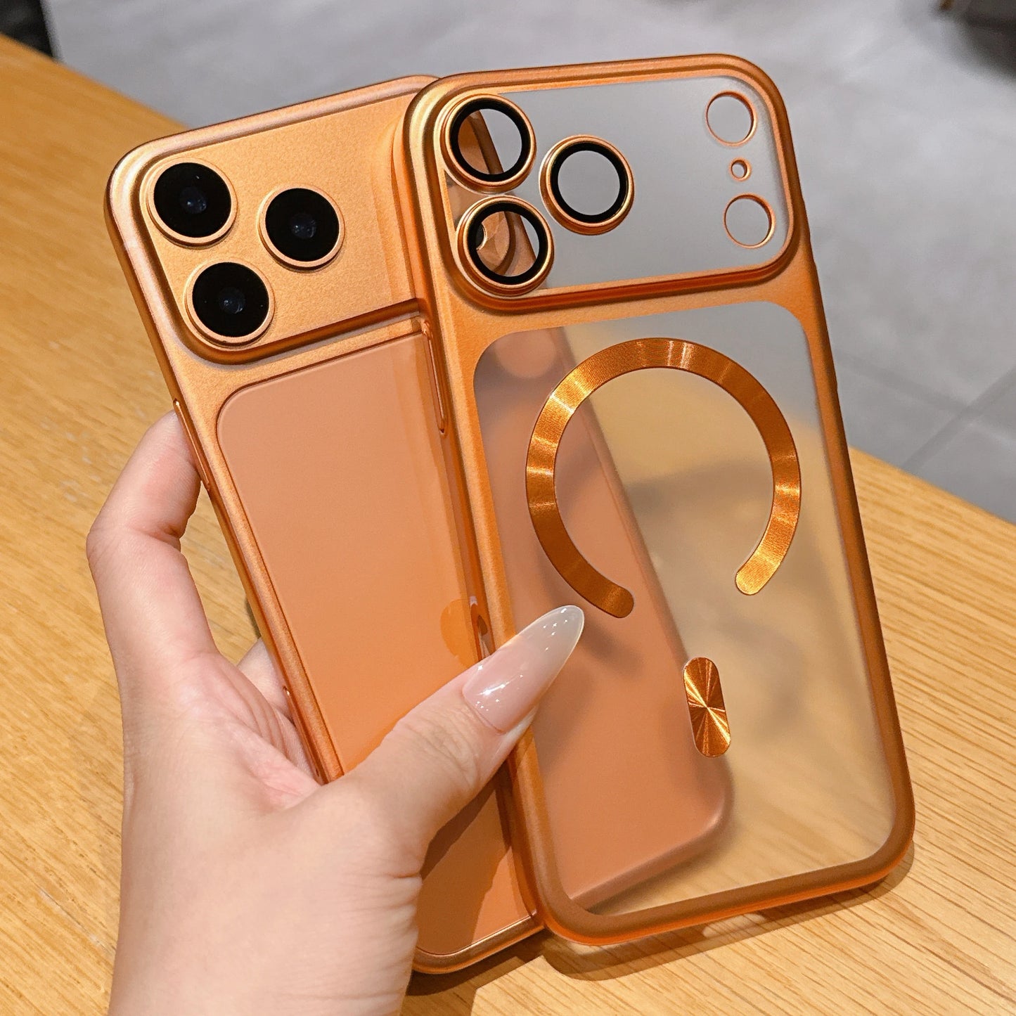 Luxury Matte Plating Phone Case Compatible with iPhone 15 to 17 Pro Max and Air - MagSafe, Shockproof Lens Film Translucent Cover
