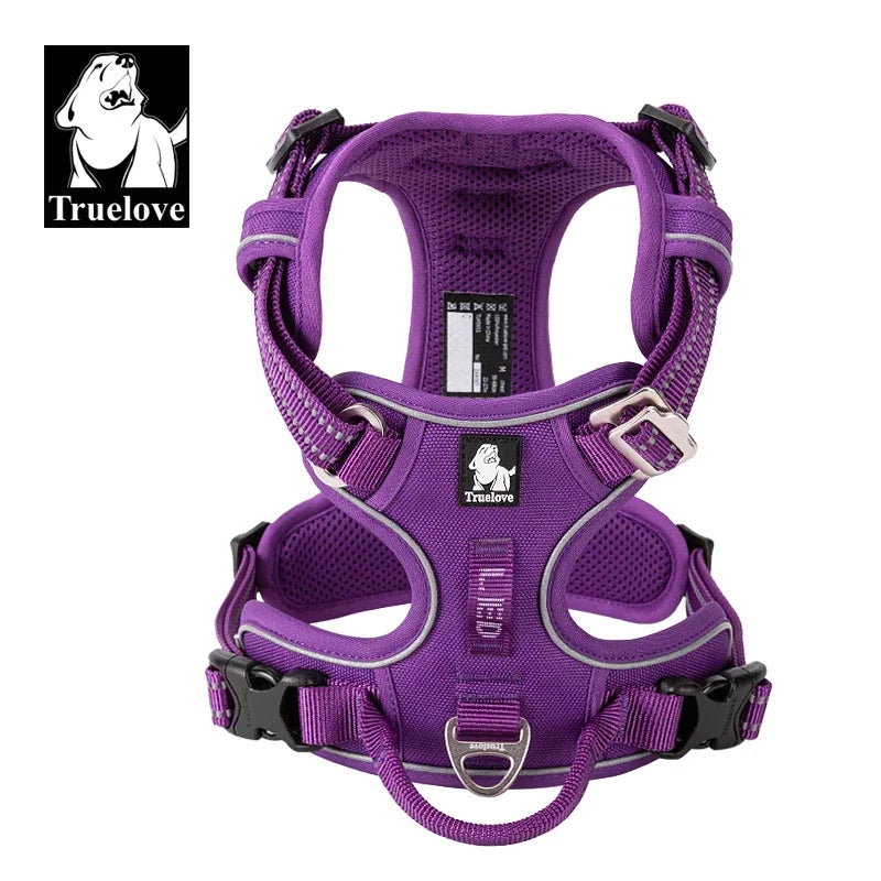 Truelove Reflective No-Pull Dog Harness – Adjustable Nylon Vest for Medium & Large Dogs | XS–XL (7 Colors)