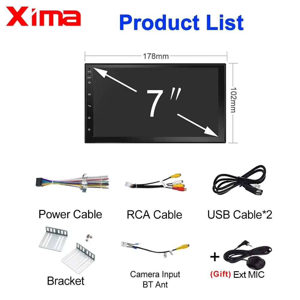XIMA Universa 7inch Linux System Car Radio Stereo Wireless CarPlay Android auto multimedia MP5 Video 2din Universal Car HeadUnit