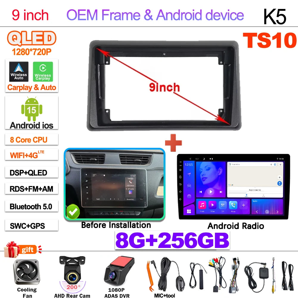 Android Car Stereo for Renault Express (2021–2022) — Wireless CarPlay, Android Auto, GPS, 5G WiFi