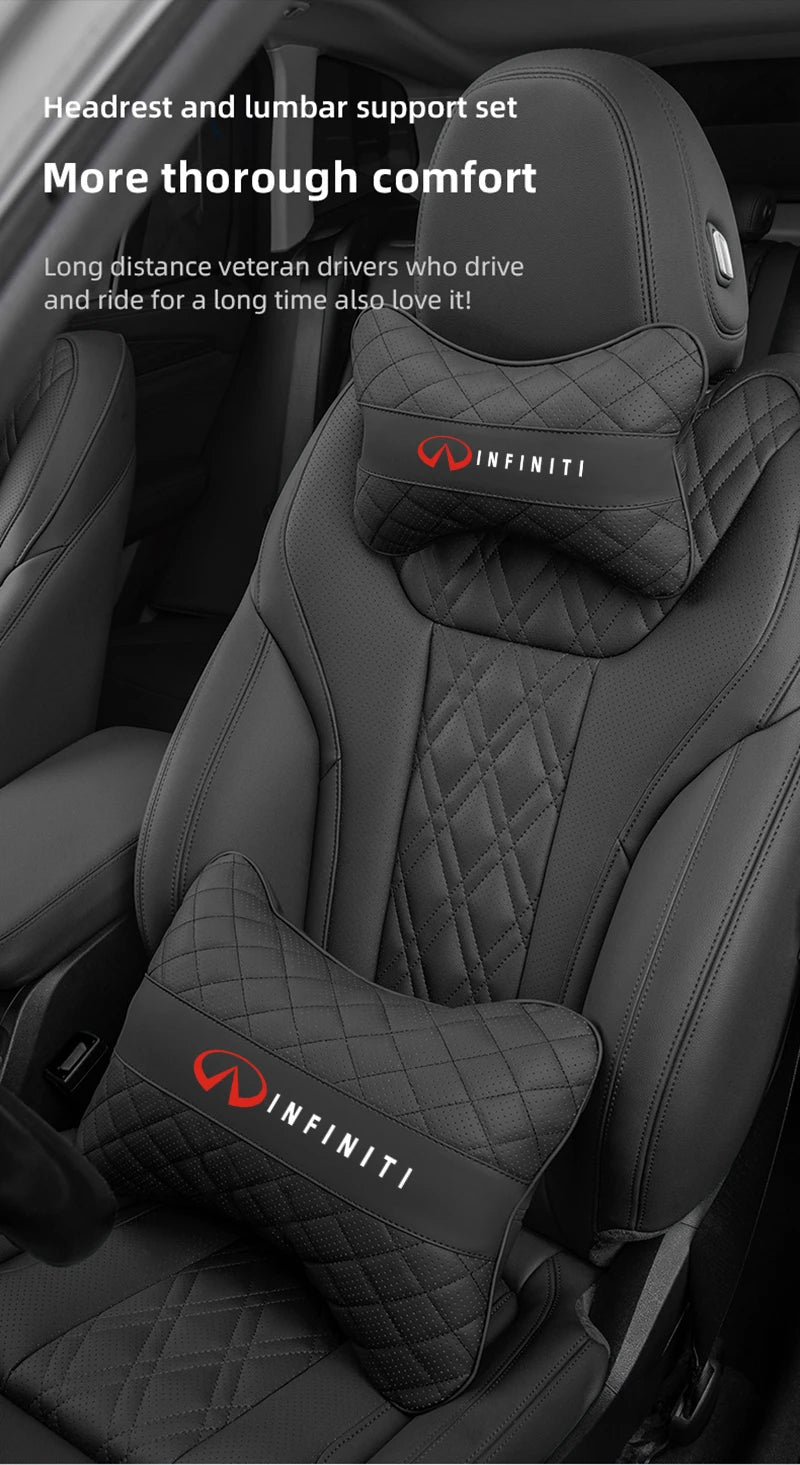 Car Seat Neck Pillow Headrest Lumbar Waist Support Cushion For Infiniti QX55 QX50 QX60 QX80 Q50 Q70L Q60 Q30 Q70 QX70 QX30 FX37