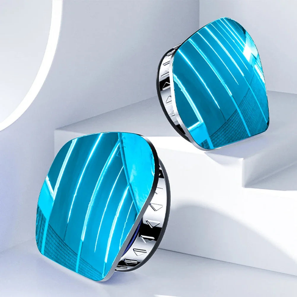 2PCS 360 Degree Adjustable Angle HD Glass Blind Spot Mirrors Car Rearview Mirrors Frameless Wide-angle Rearview Mirrors