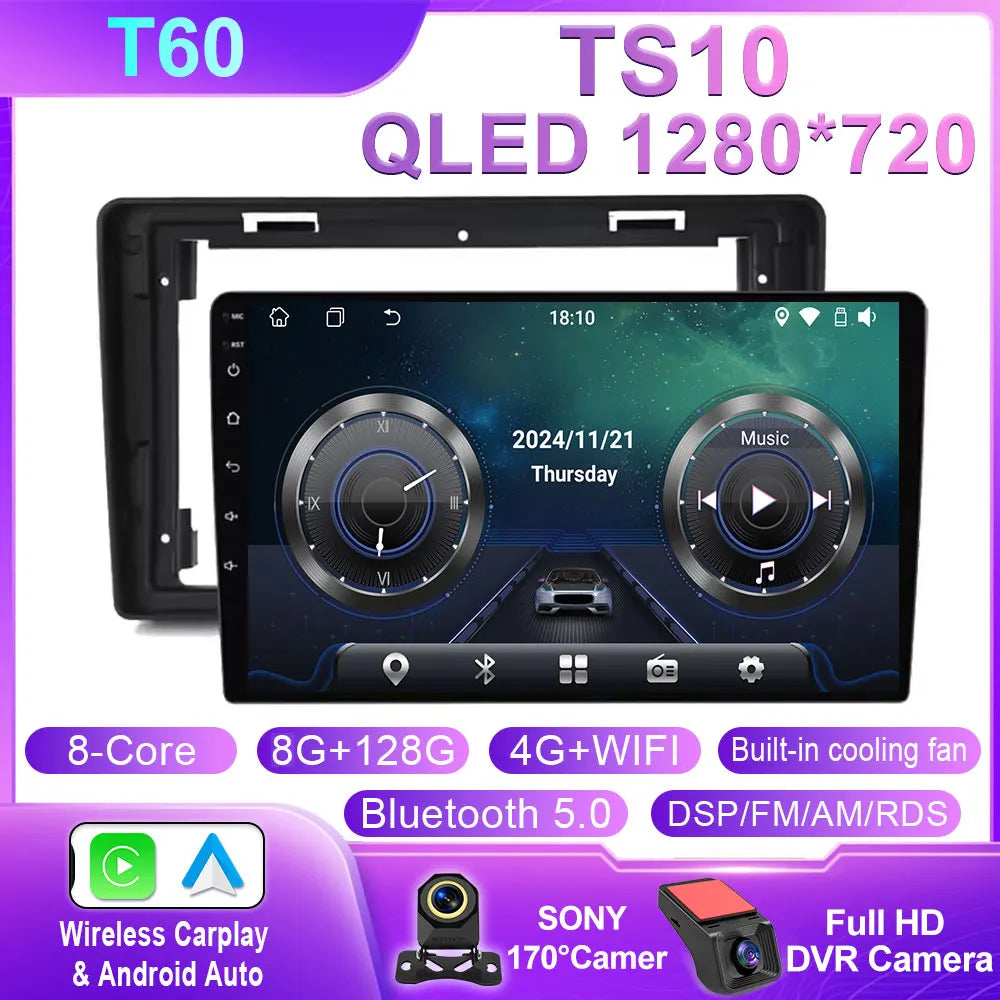 Car Stereo with Apple CarPlay & Android Auto, Compatible with Citroen C2 & C3 (2001-2010)