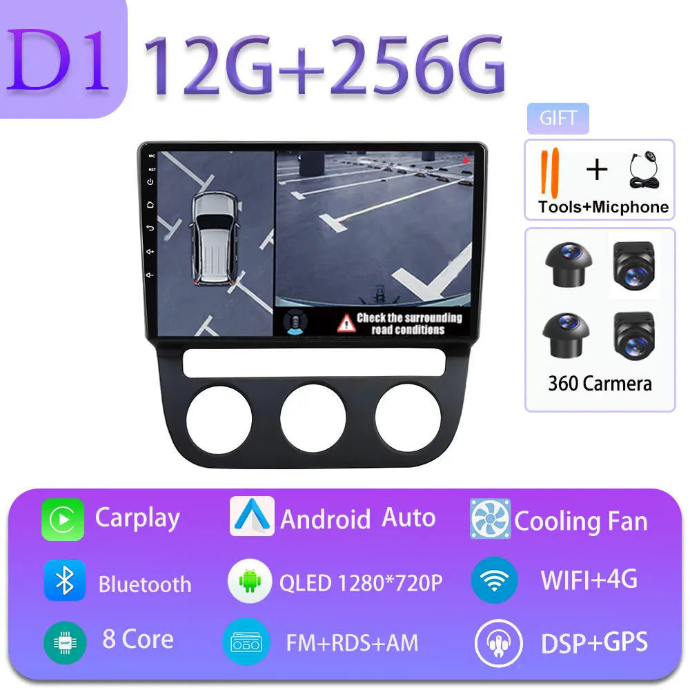 Android Car Stereo for VW Golf Mk5, Jetta GLI, Rabbit 1K (2006–2010) — CarPlay, Android Auto, GPS, 4G, WiFi