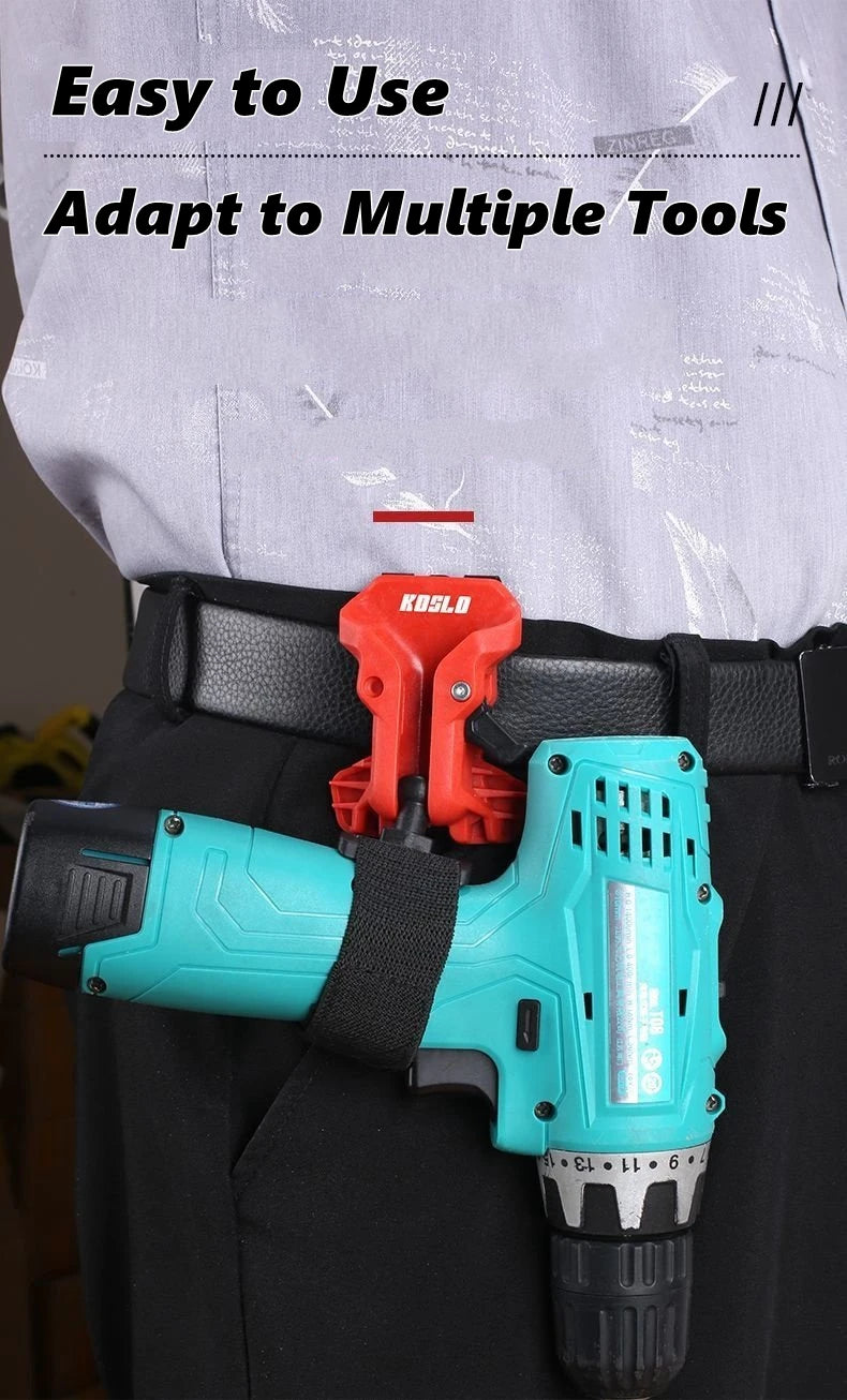 High-Hardness Self-Locking Drill Holder with Belt Clip Quick Release Power Tool Waist Holster Thickened Portable Storage