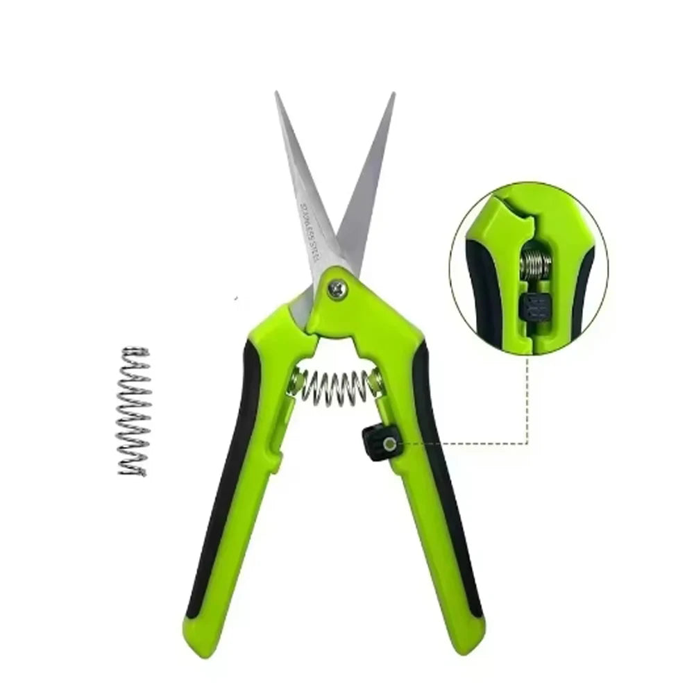 6.5" Garden Pruning Shears – Non-Slip Stainless Steel Flower & Branch Scissors