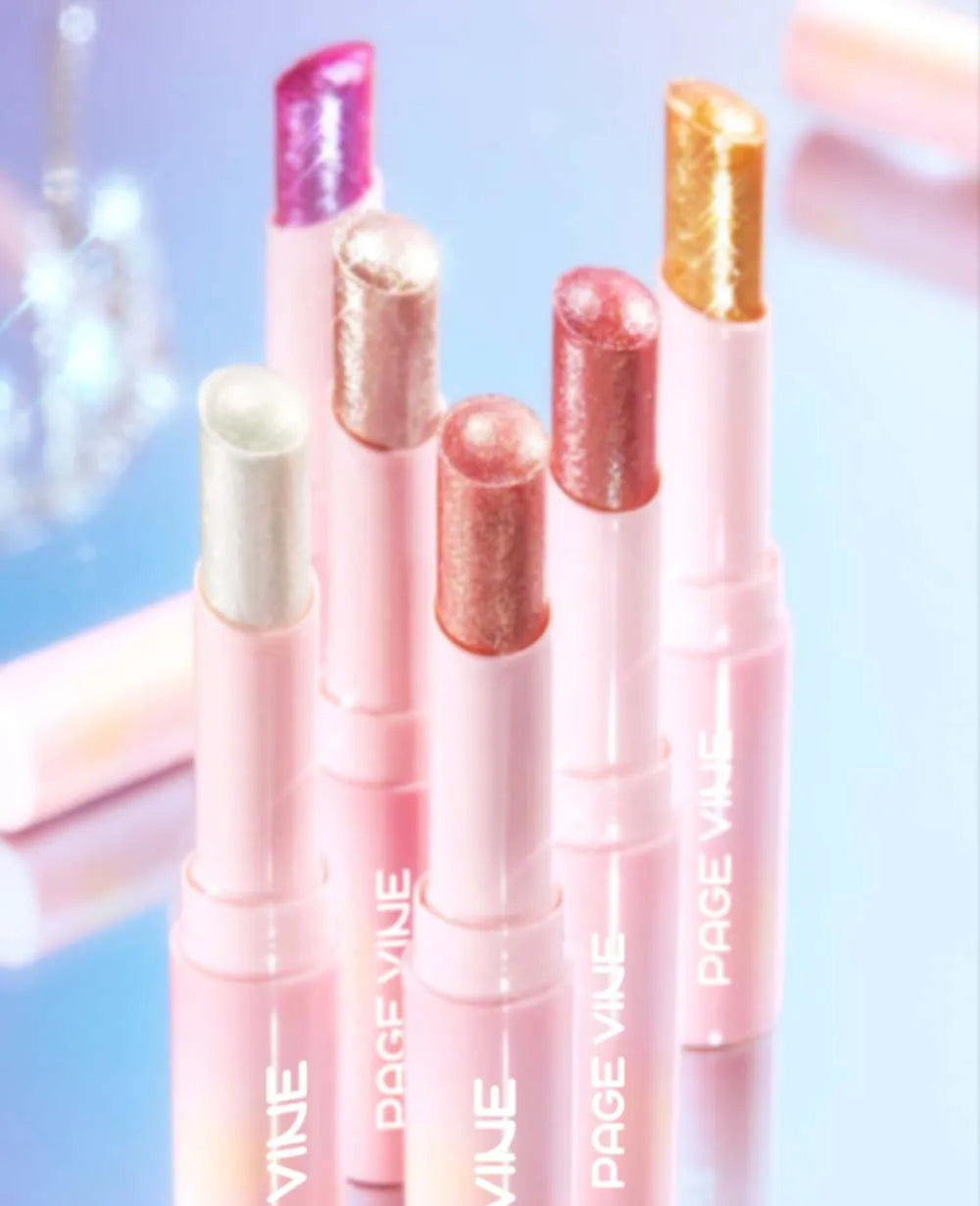 Sparkling Jelly Highlighter Stick Pearlescent Monochrome Shine Glitter Highlight Eyeshadow Stick High Gloss Face Brighten Makeup