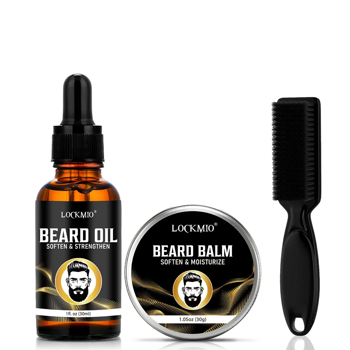 LOCKMIO Beard Growth Oil & Balm Set — Moisturizing Beard Care