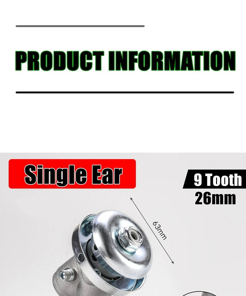 26mm/28mm 9 Tooth Trimmer Gearbox Gearhead Brushcutter Grass Trimmer Replace Gear Head Lawn Mower Parts Gardening Tool
