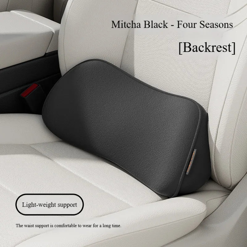 Car Seat Memory Foam Lumbar Support Pillow – Breathable Back Protector for Car & Office Chair