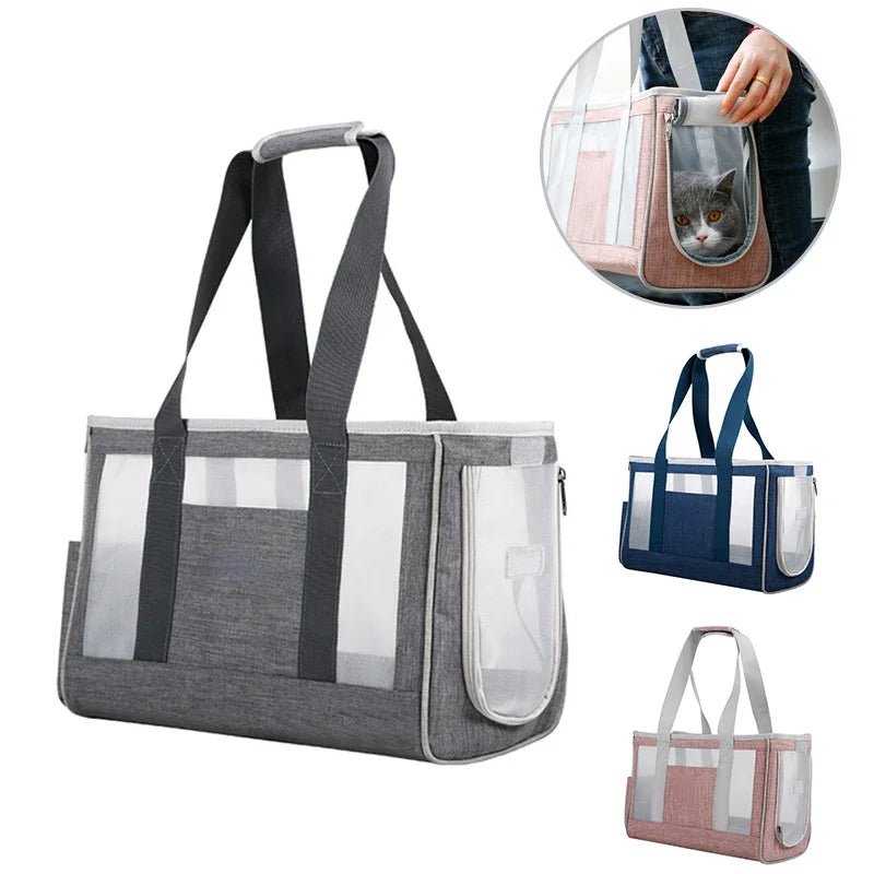 Single Shoulder Pet Carrier Bag - Breathable Travel Handbag