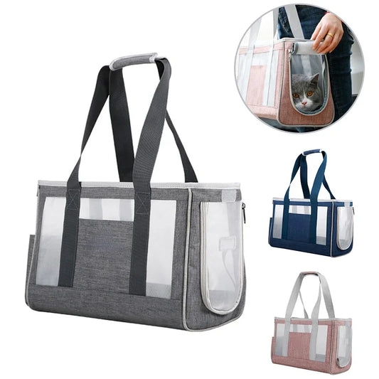Single Shoulder Pet Carrier Bag - Breathable Travel Handbag