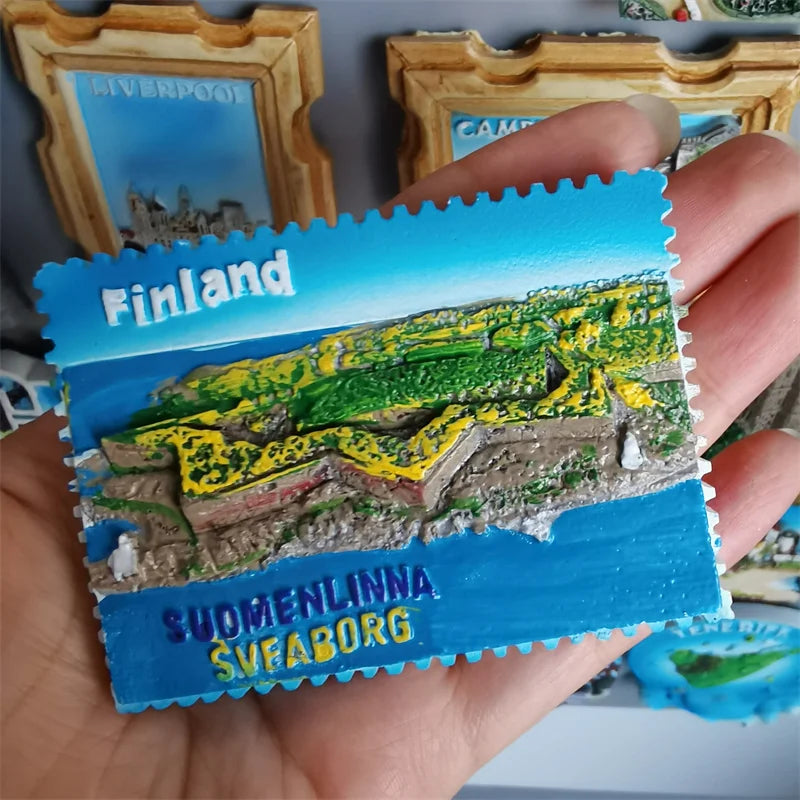 Finland Tourist Souvenir Fridge Magnets Helsinki Bengtskar Turku Cathedral Suomi Lapland Aurora Moose Finnish Reindeer HomeDecor