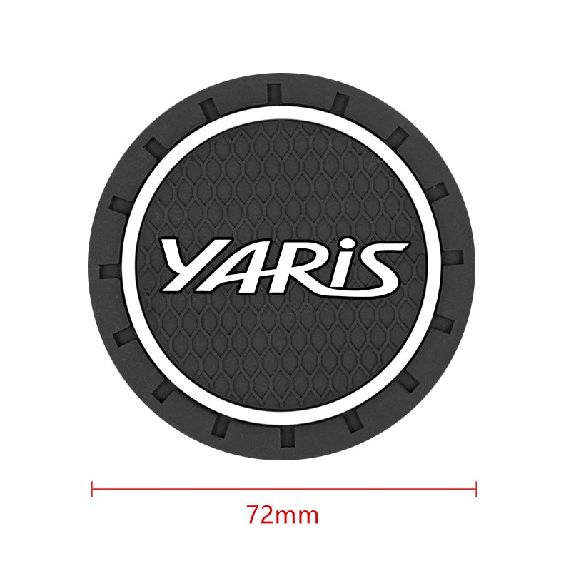 2PCS Silicone Car Cup Holder Mat Anti-Slip Coaster Pad for Toyota Yaris Accessories
