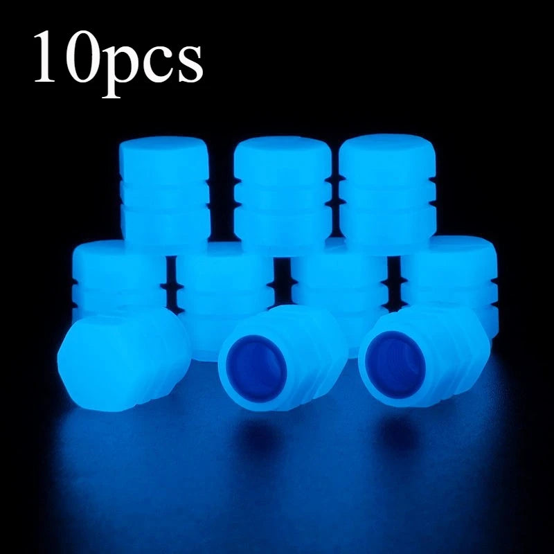 10pcs Luminous Valve Cap for Electric Vehicles, Motorcycles, Bicycles, Trucks, Tires, Luminous Valve Core Covers