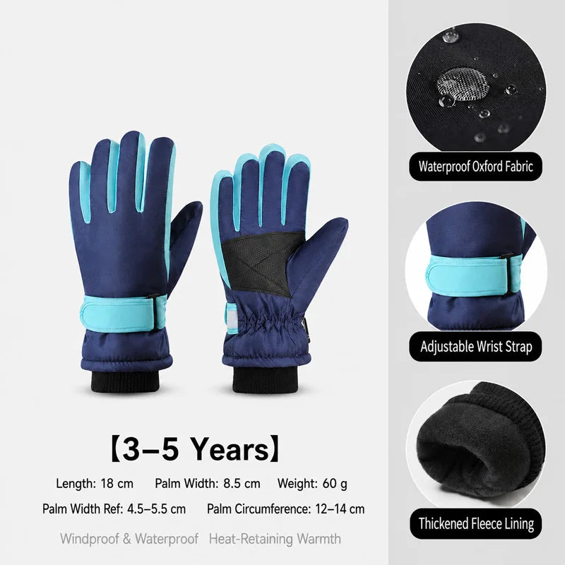 Kids Winter Ski Gloves - Fleece Lined Snow Gloves for Ages 3-15 - photo 7