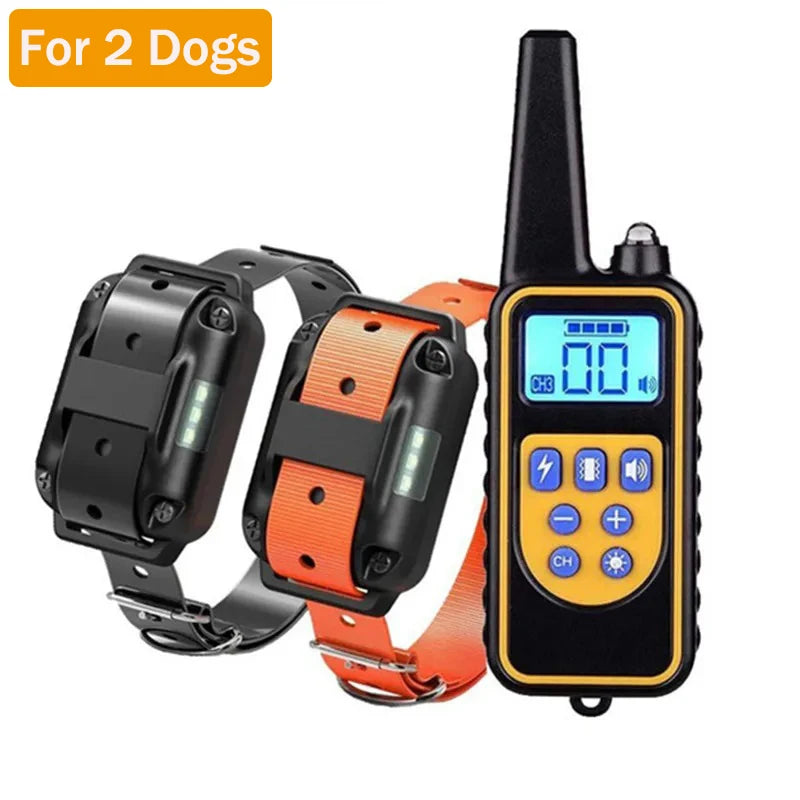 Electric Waterproof Dog Training Collar – Rechargeable Remote Anti-Bark Device | For 1, 2 or 3 Dogs