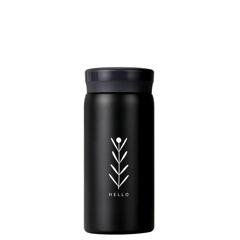 200/300ML 316 Stainless Steel Pocket Mini Thermos Custom LOGO Black Hot Water Bottle Vacuum Flask For Ice Coffee Travel Cup