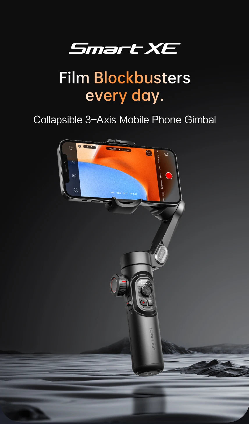 AOCHUAN 3-Axis Handheld Gimbal Stabilizer SmartXE for Smartphone for iPhone Android AI Face Tracking Tk Vlog