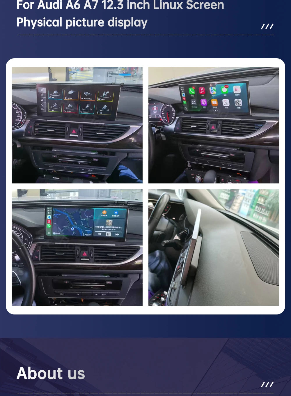 Road Top 12.3" Linux Screen For Audi A6 C6 A7 C7 2026-2026 with Wireless CarPlay Android Auto Airplay Car Radio Player