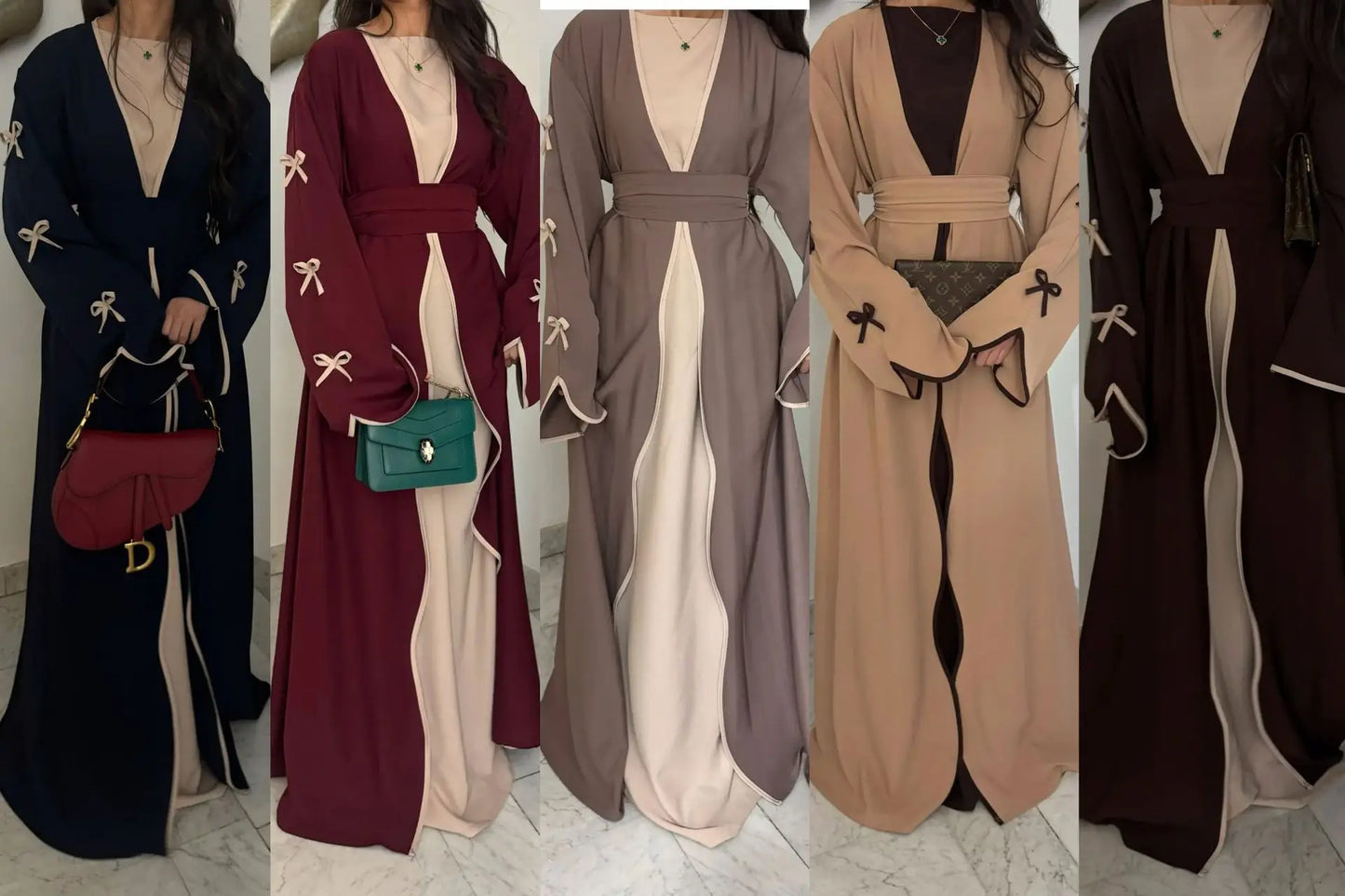 Eid Bow Abaya Women Cardigan Dress Muslim Party Caftan Robe Jalabiya Morocco Dubai Kaftan Islam Vestidos Largos Ramadan 2026