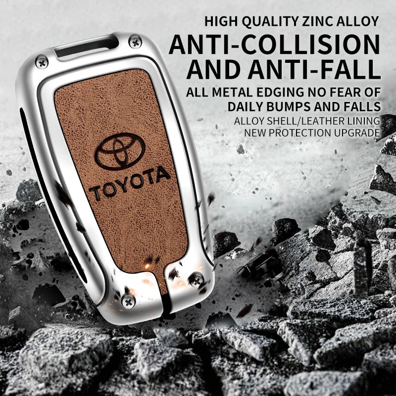 Car Key Case Bag Cover Shell For Toyota CHR Prado 2017 2018 Prius Camry Corolla RAV4 2017 2018 2019 2020 Protector Accessories