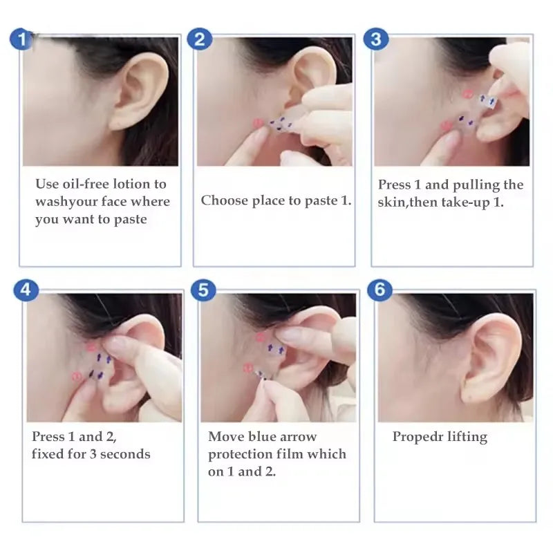 40/120PCS V-Shape Face Wrinkle Sagging Skin Adhesive Tape Lifting Face Stickers Invisible Transparent Thin Face Patche Lift Tool
