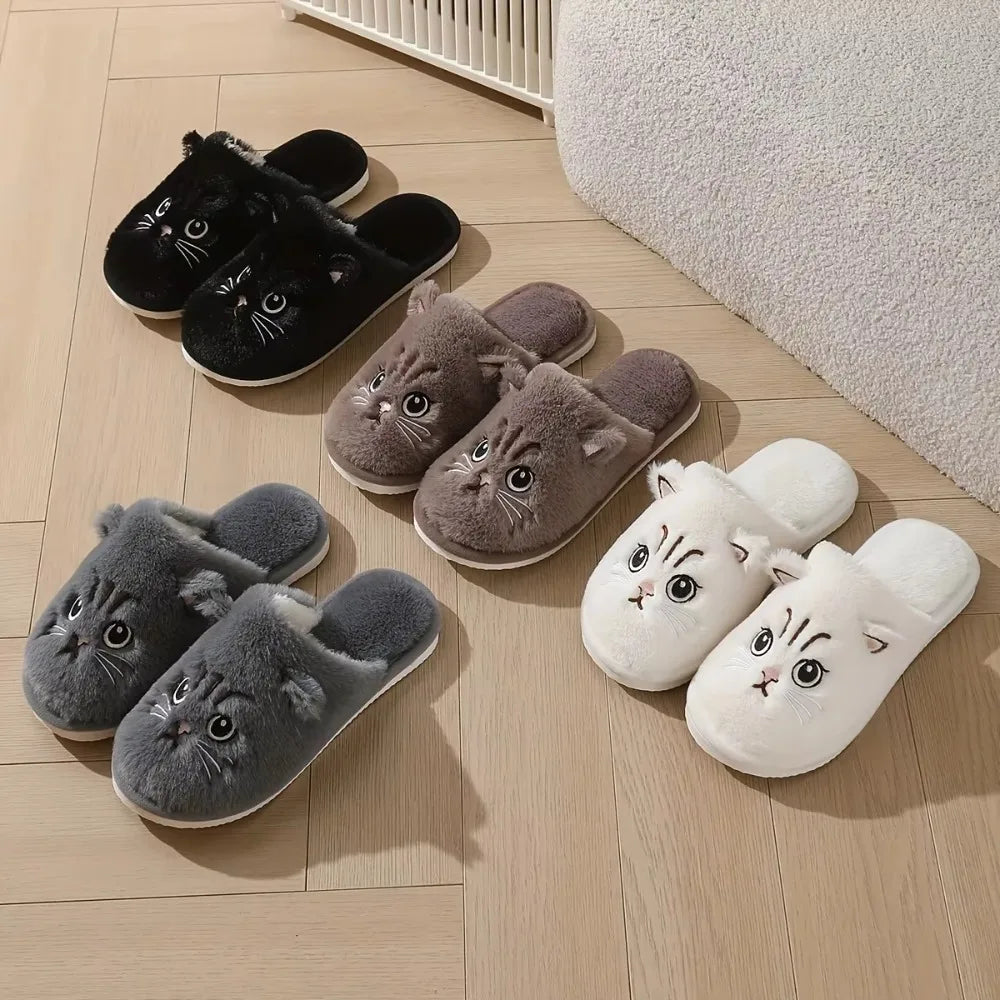 Women's Fuzzy Cat Slippers - Cute Animal House Shoes - photo 6